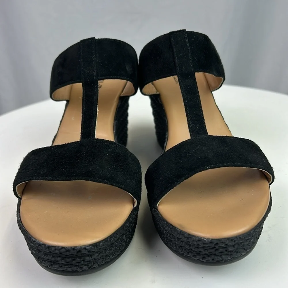 Russell & Bromley London Moddep Black Espadrille Wedge Sandals